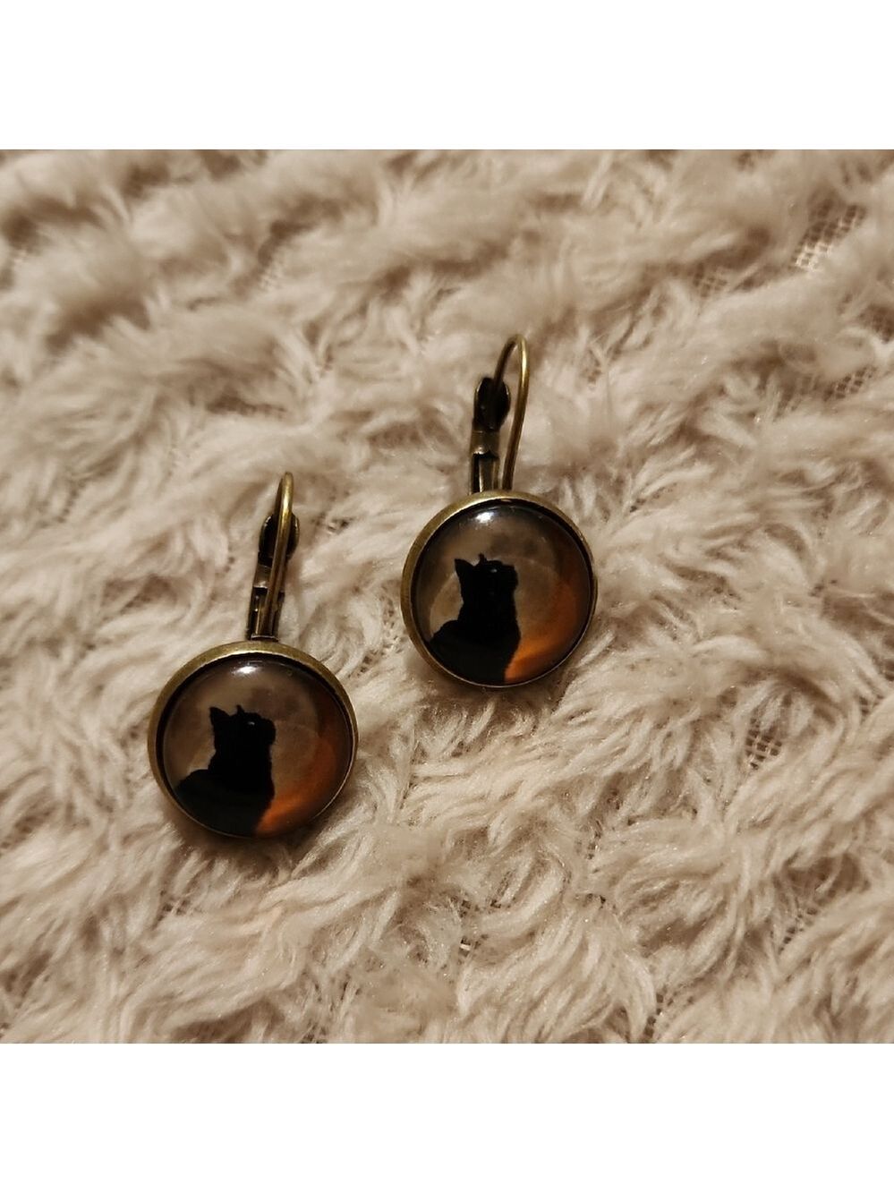 Black and Orange Cat Pendant Charms